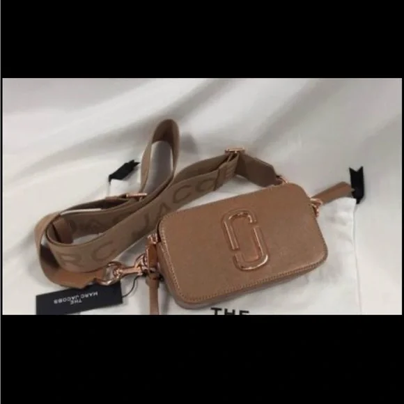 Brown w Rose Gold Marc Jacobs Snapshot Camera Bag new without tags